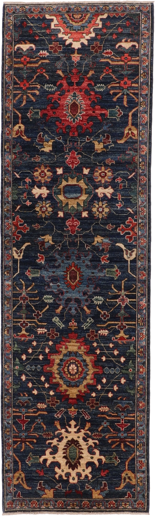 W 2.10 L 9.7 Ziegler Runner 100% Wool Hand-Woven All-Over Design - 66459