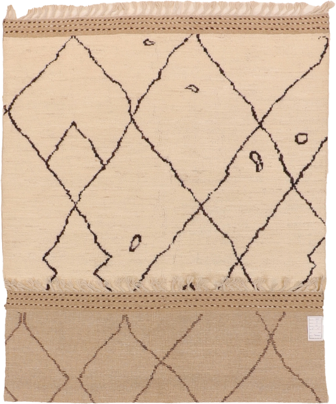 W 4.5 L 6.6 Moroccan 100% Wool Hand-Woven All-Over Design - 66462