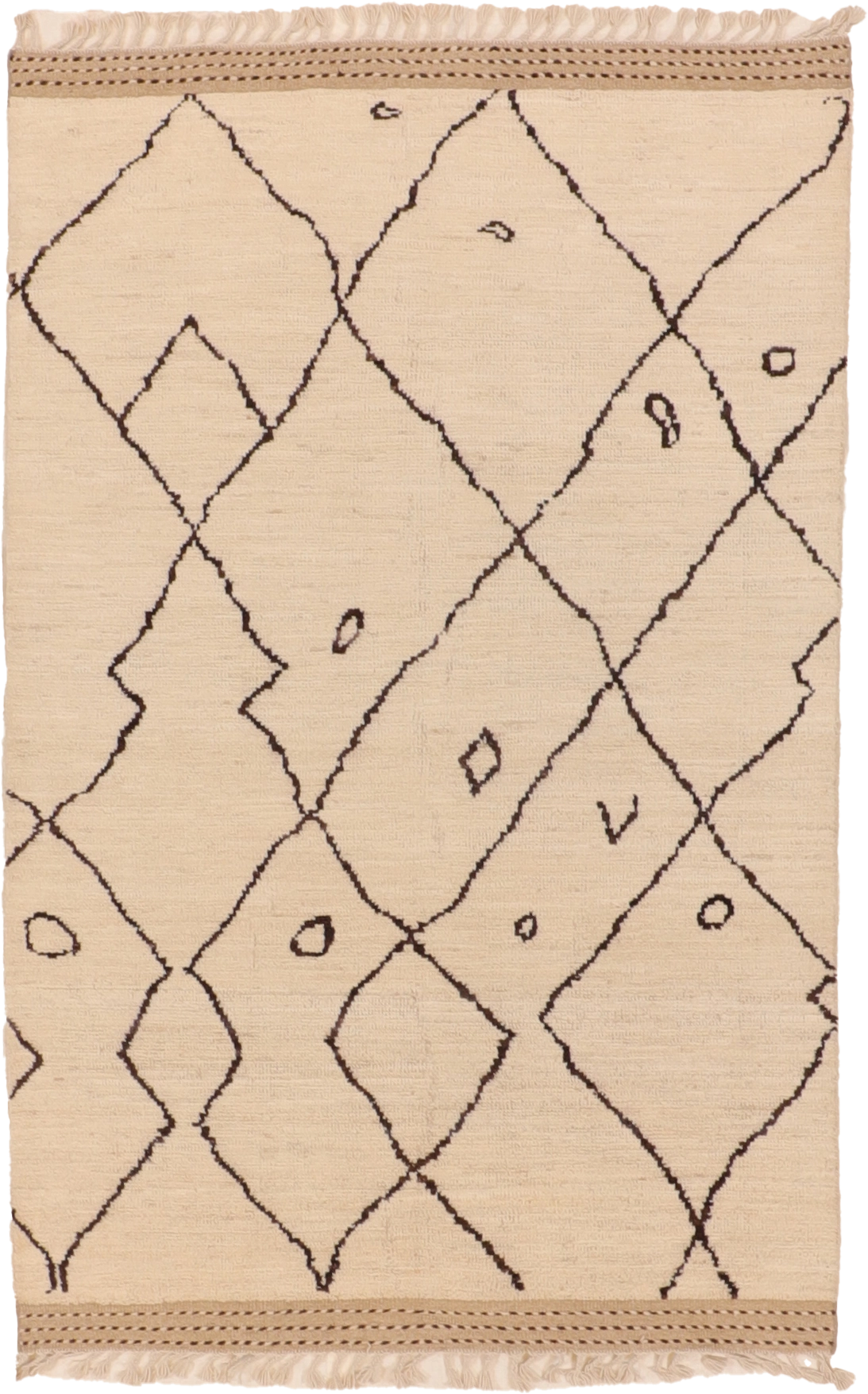 W 4.5 L 6.6 Moroccan 100% Wool Hand-Woven All-Over Design - 66462