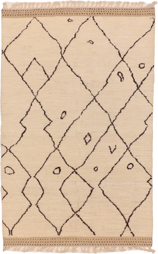W 4.5 L 6.6 Moroccan 100% Wool Hand-Woven All-Over Design - 66462