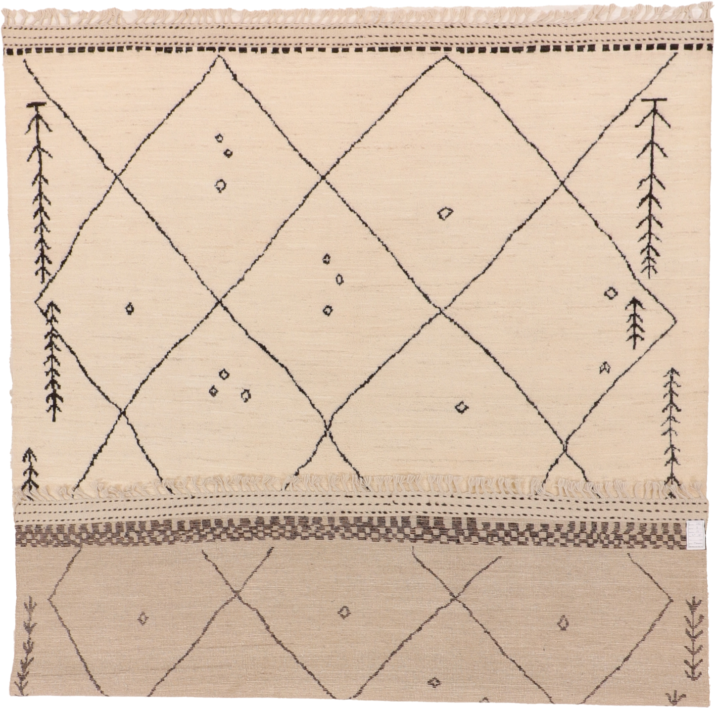 W 8 L 10 Moroccan 100% Wool Hand-Woven All-Over Design - 66465