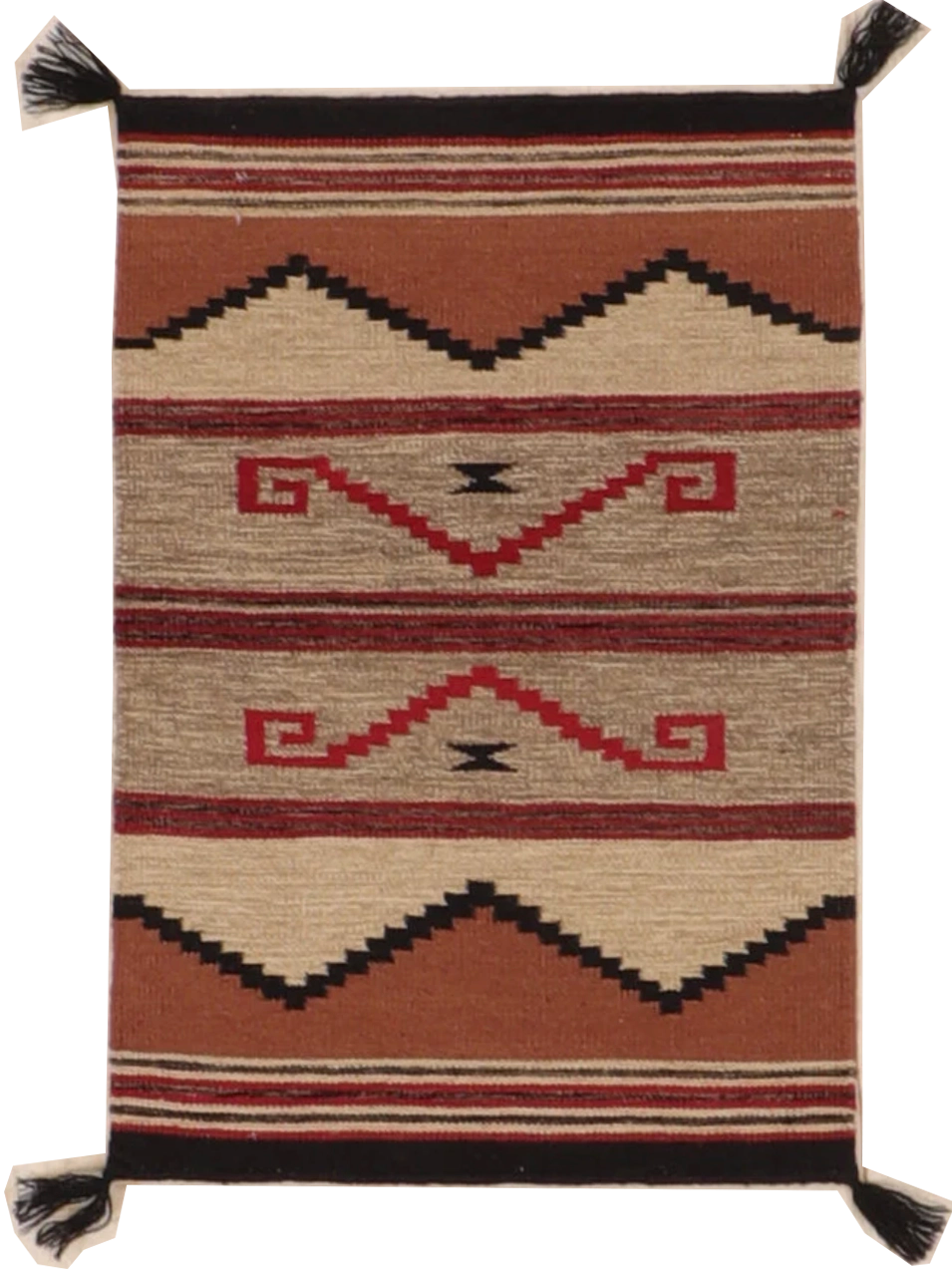 W 2 L 3 Kilim 100% Wool Hand-Woven Navajo Design - 66467