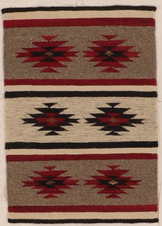 W 2 L 3 Kilim Navajo 100% Wool Hand-Woven All-Over Design - 66473