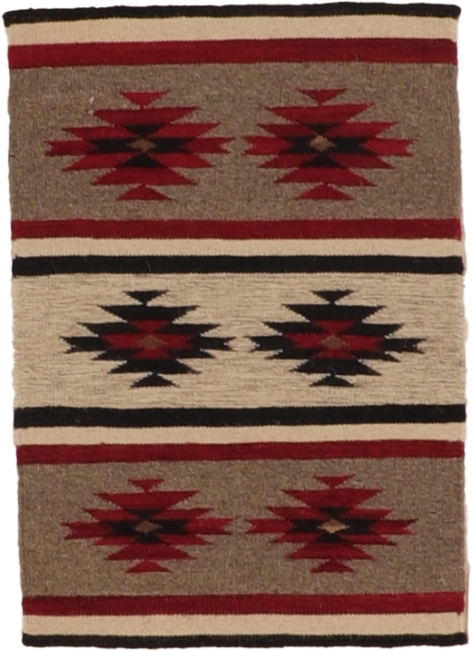 W 2 L 3 Kilim Navajo 100% Wool Hand-Woven All-Over Design - 66473