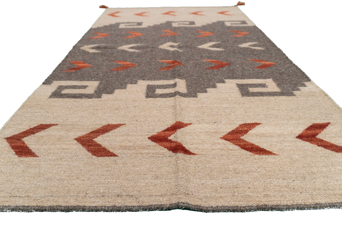 W 3 L 5.2 Kilim 100% Wool Hand-Woven Navajo Design - 66479