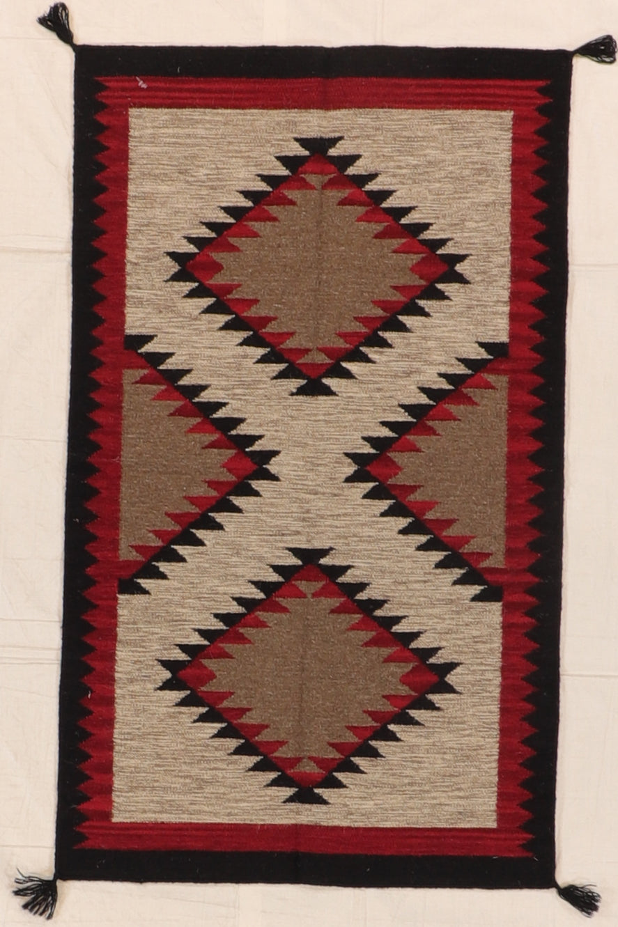 3 x 5 - Kilim Navajo Fine/Wool All Over Rectangle - Hand Knotted Rug — 66481