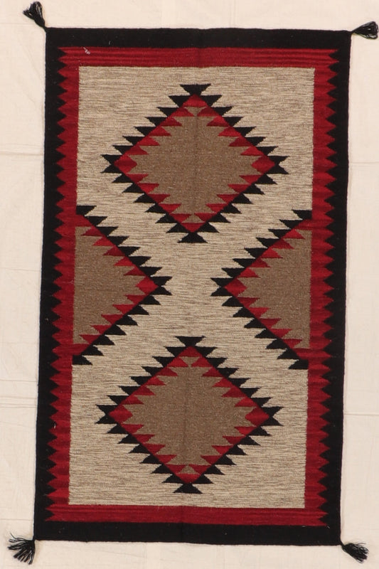 3 x 5 - Kilim Navajo Fine/Wool All Over Rectangle - Hand Knotted Rug — 66481