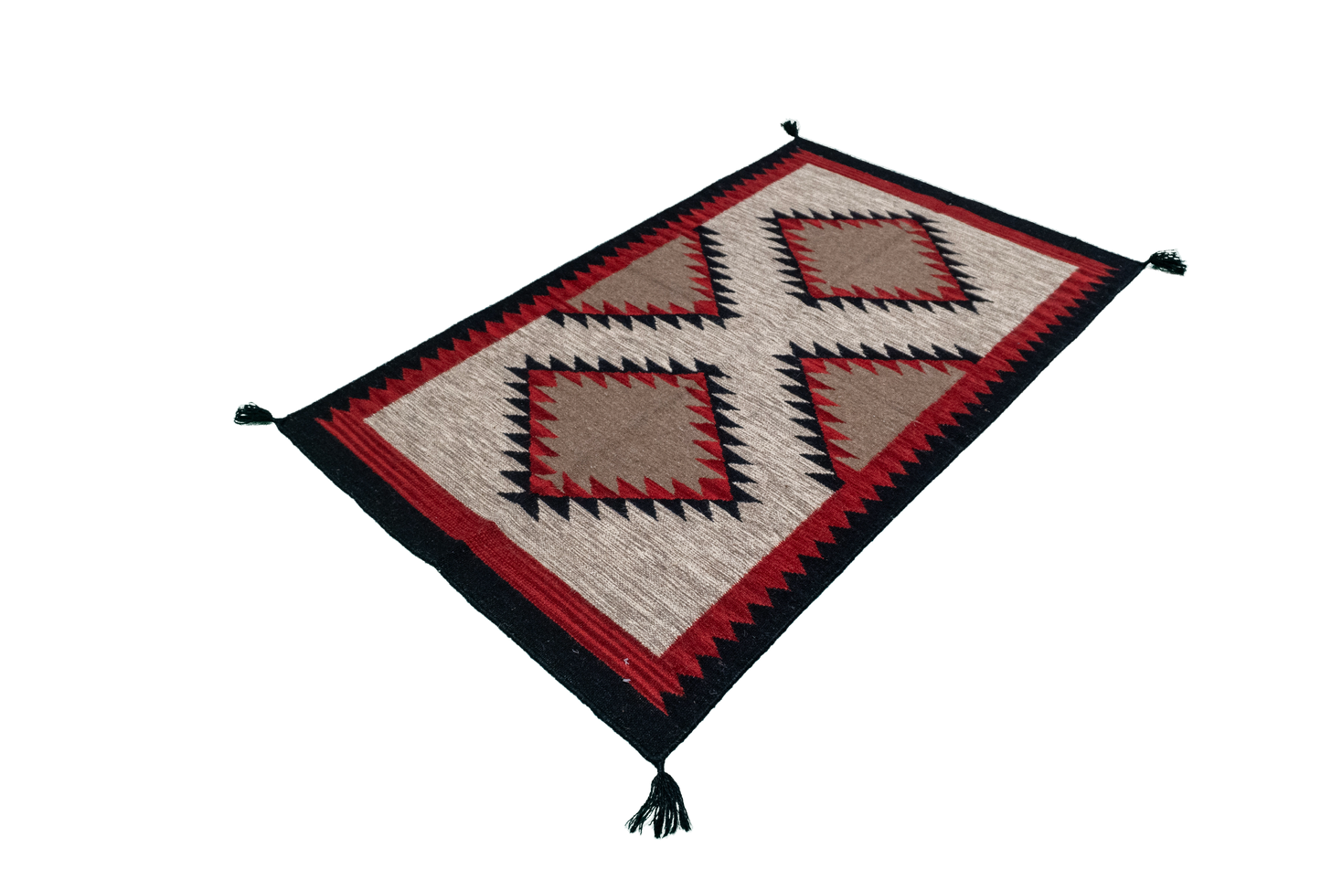W 3 L 5.1 Kilim 100% Wool Hand-Woven Navajo Design - 66481
