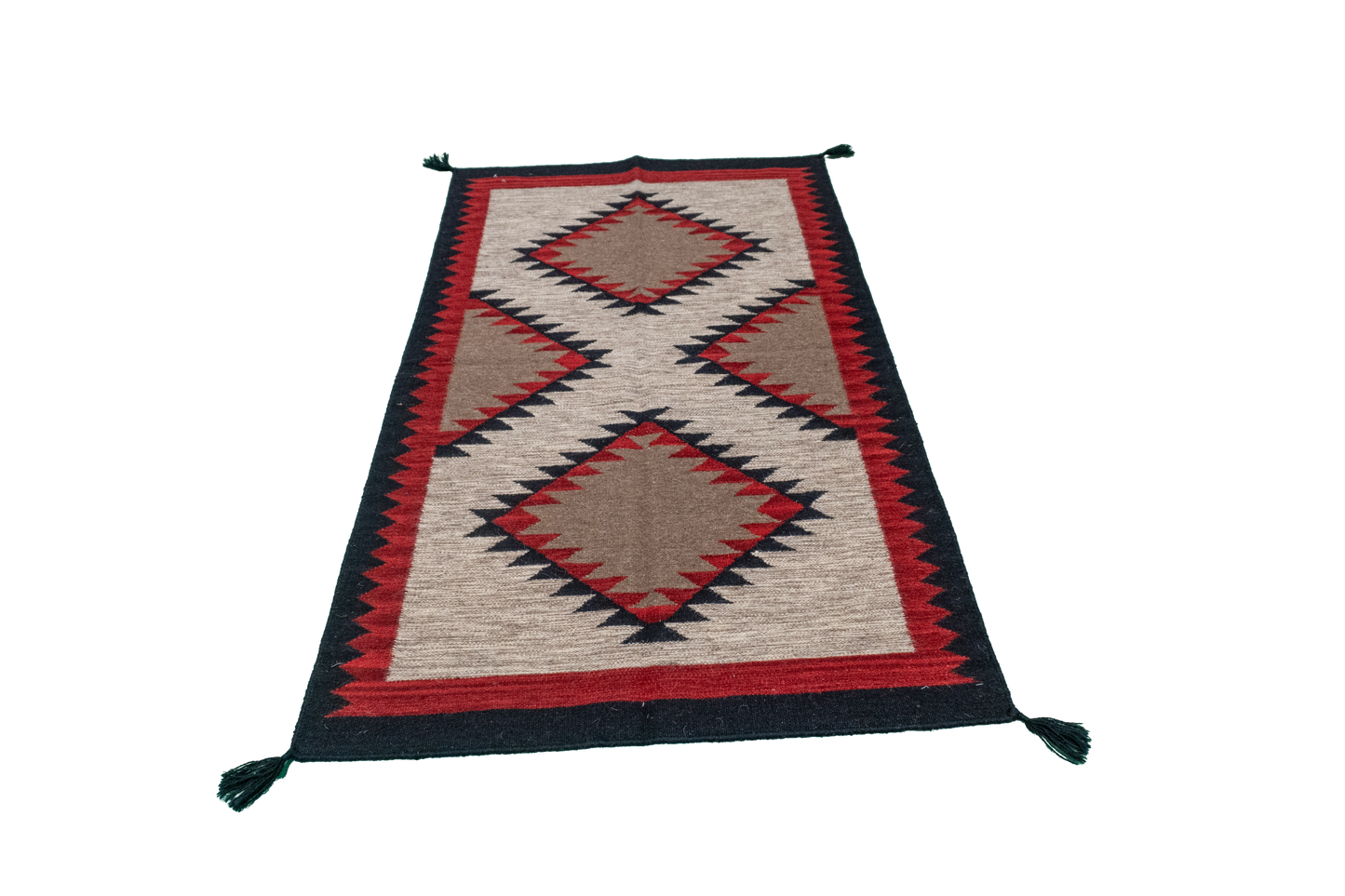 W 3 L 5.1 Kilim 100% Wool Hand-Woven Navajo Design - 66481