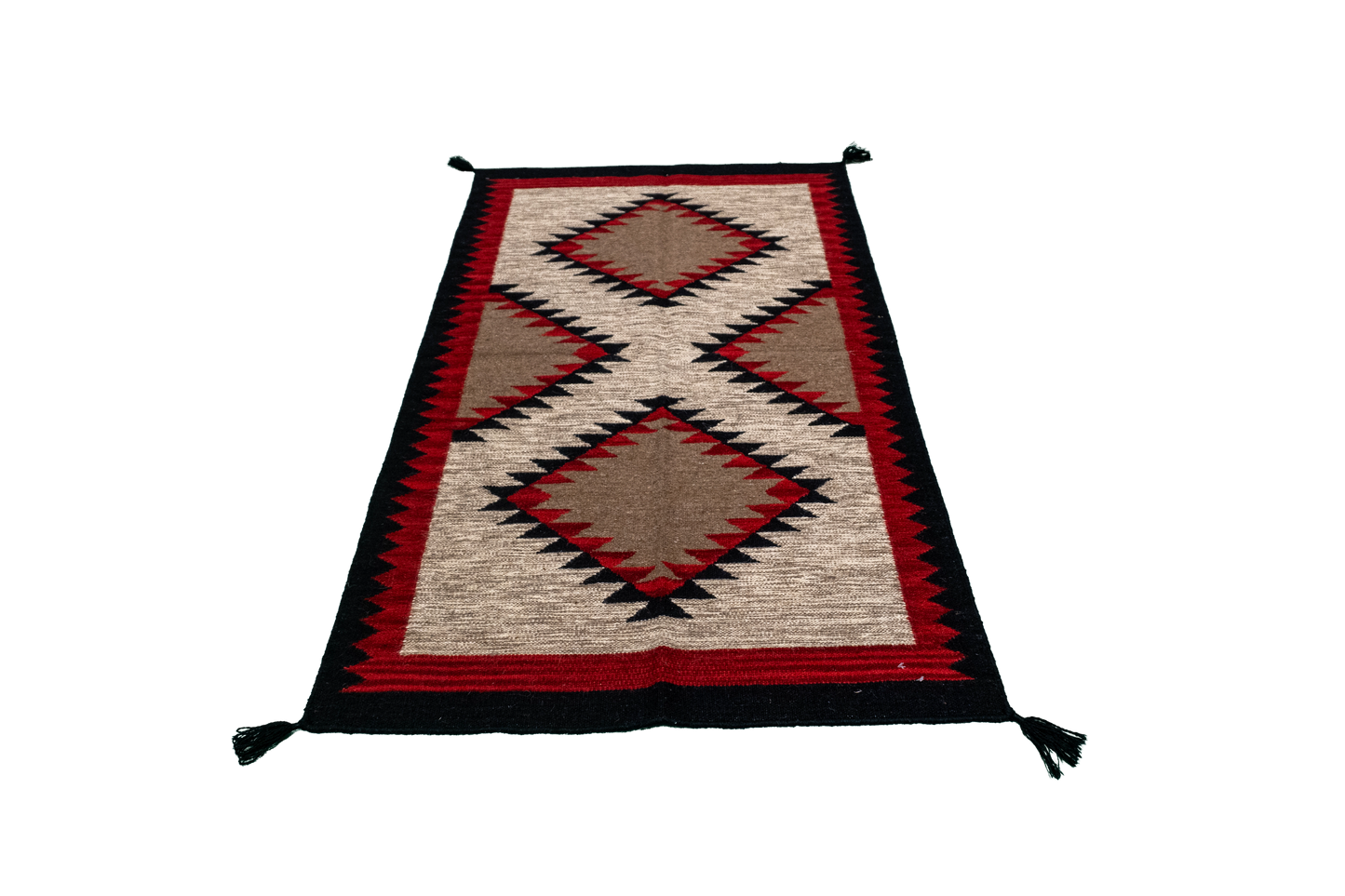 W 3 L 5.1 Kilim 100% Wool Hand-Woven Navajo Design - 66481