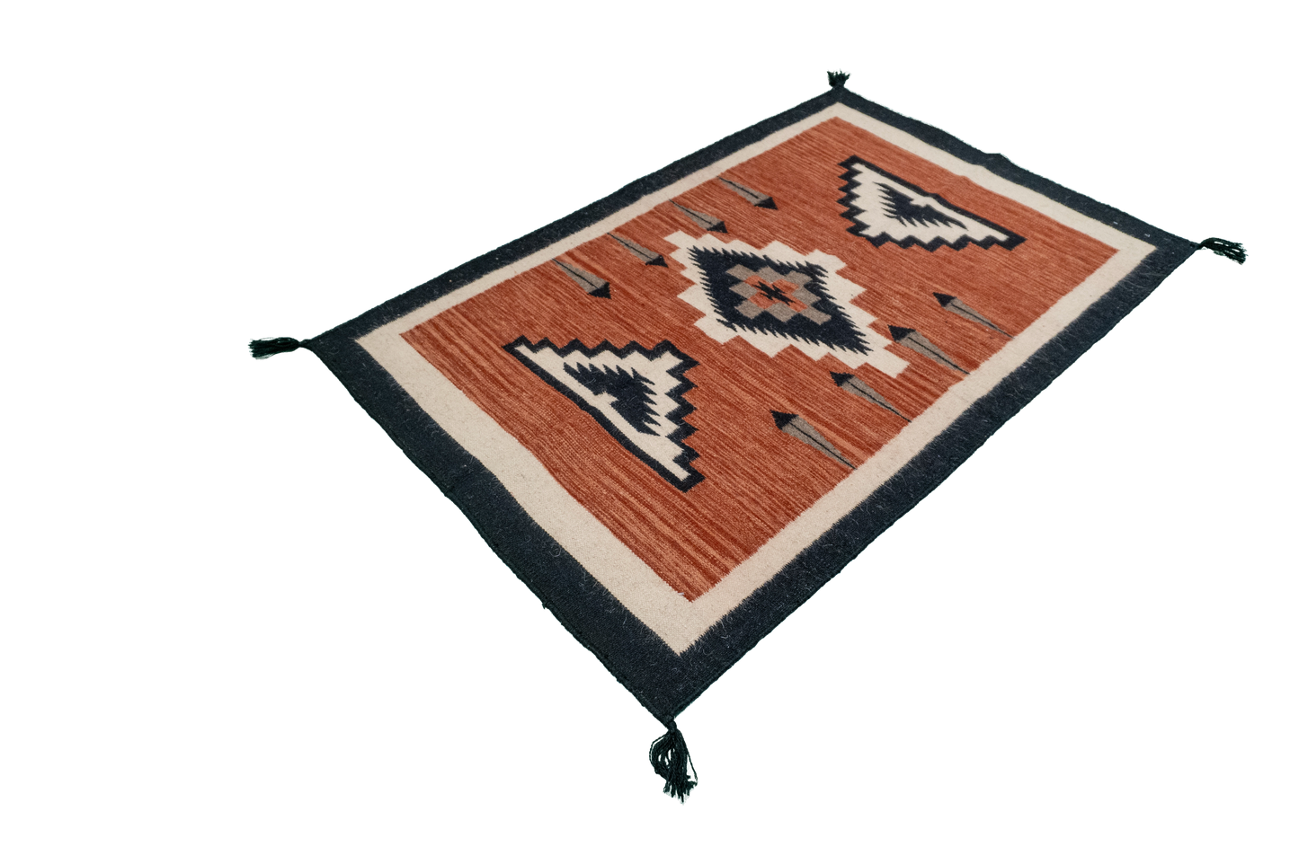 W 3.3 L 5 Kilim 100% Wool Hand-Woven Navajo Design - 66482