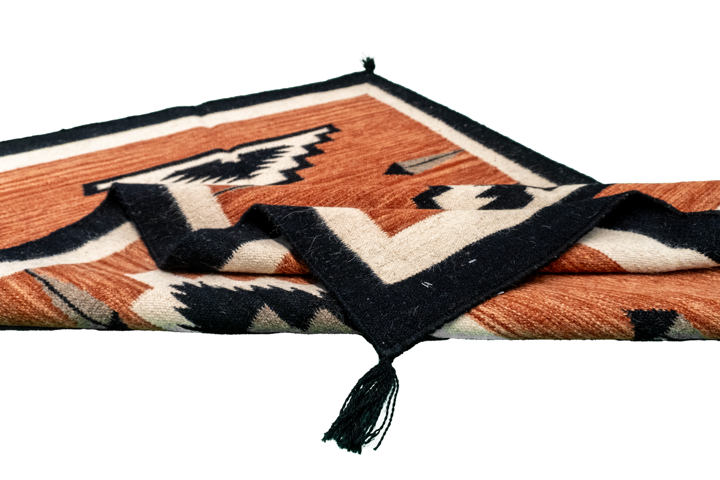 W 3.3 L 5 Kilim 100% Wool Hand-Woven Navajo Design - 66482