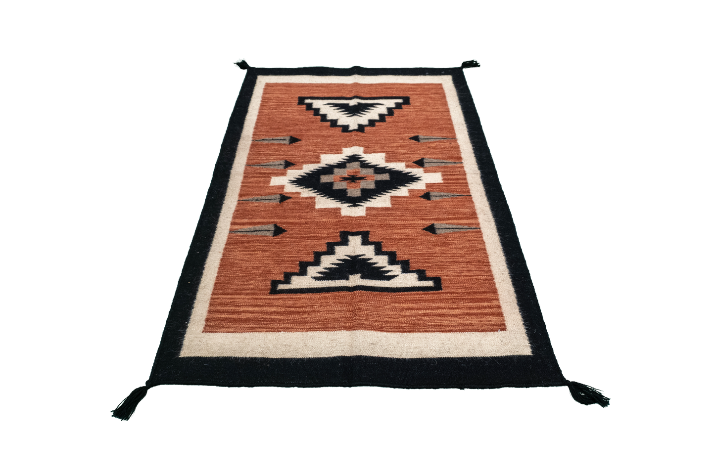 W 3.3 L 5 Kilim 100% Wool Hand-Woven Navajo Design - 66482