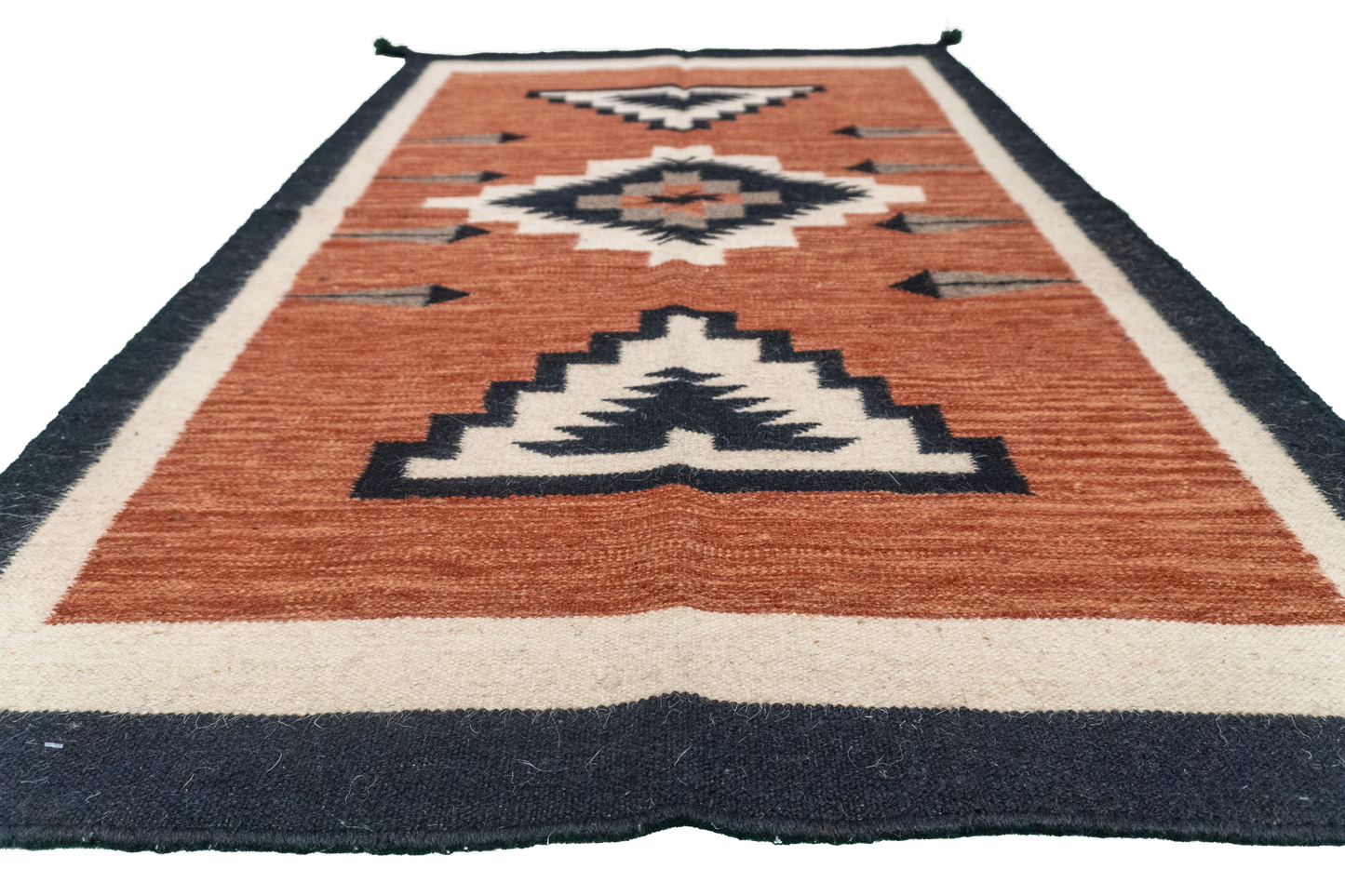 W 3.3 L 5 Kilim 100% Wool Hand-Woven Navajo Design - 66482