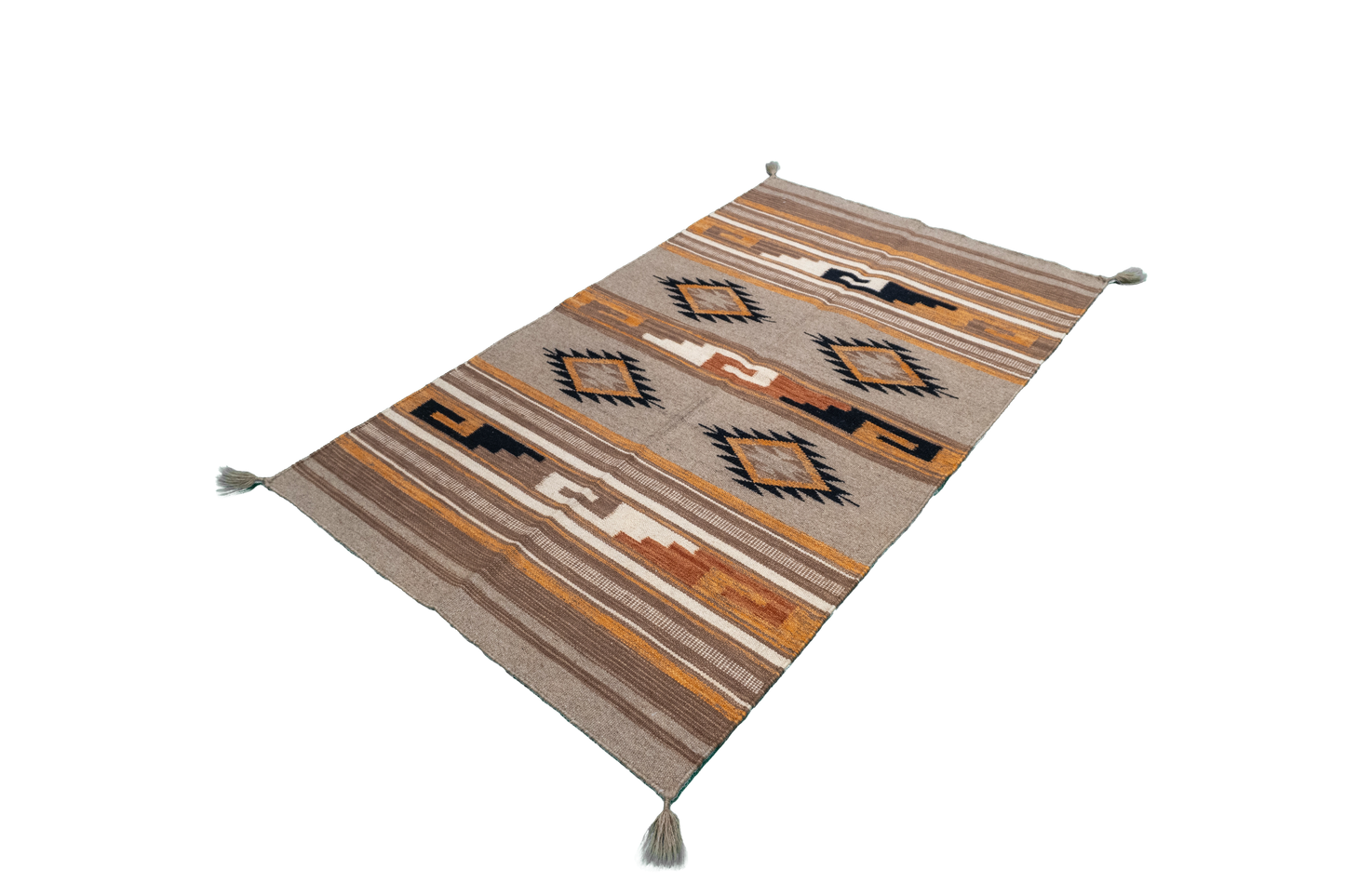 W 3 L 5 Kilim Navajo 100% Wool Hand-Woven All-Over Design - 66484