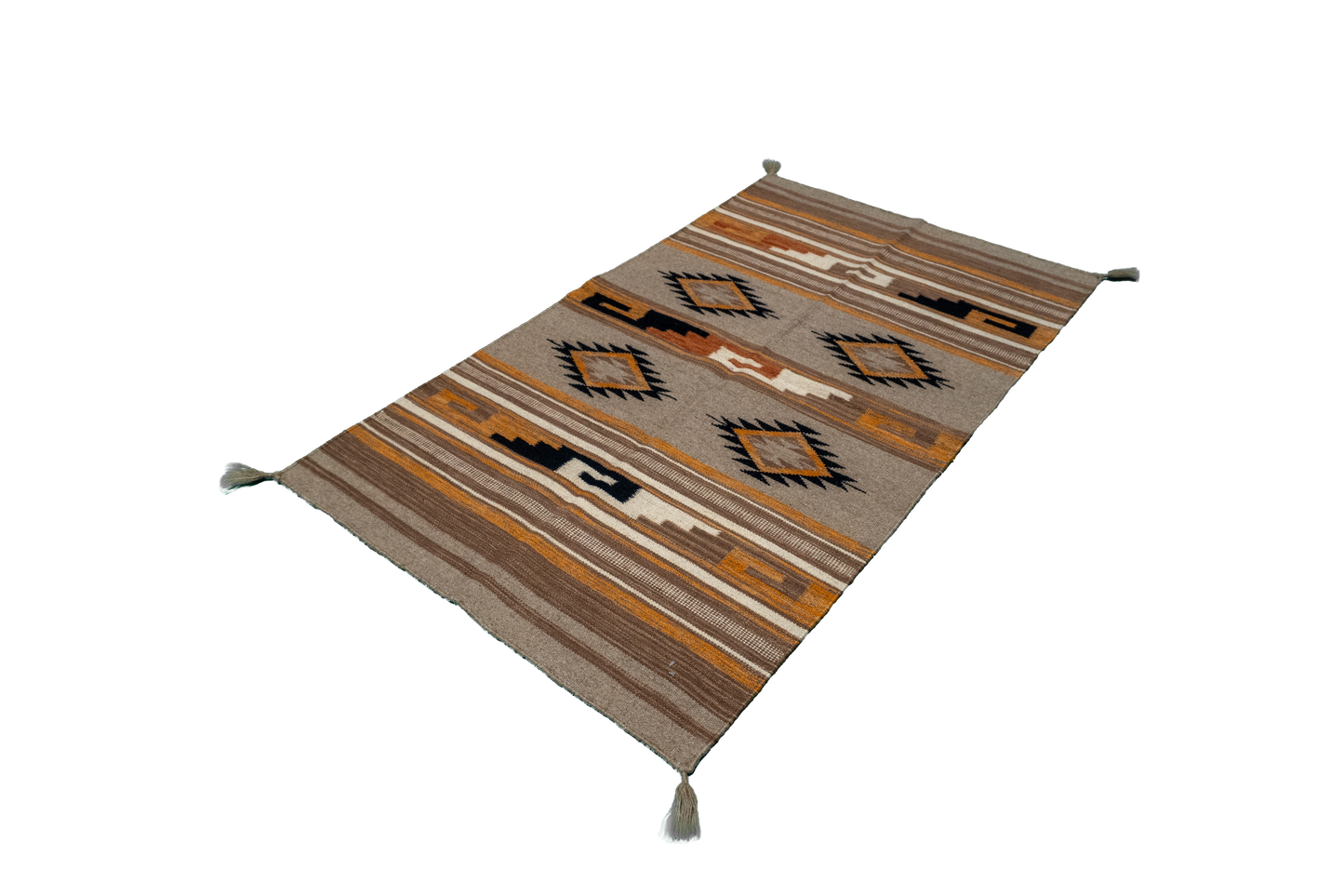 W 3 L 5 Kilim Navajo 100% Wool Hand-Woven All-Over Design - 66484