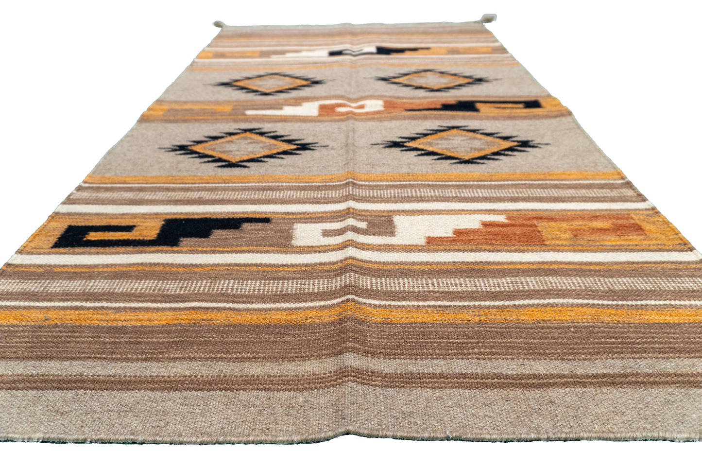 W 3 L 5 Kilim Navajo 100% Wool Hand-Woven All-Over Design - 66484