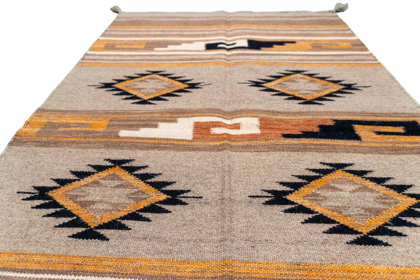 W 3 L 5 Kilim Navajo 100% Wool Hand-Woven All-Over Design - 66484