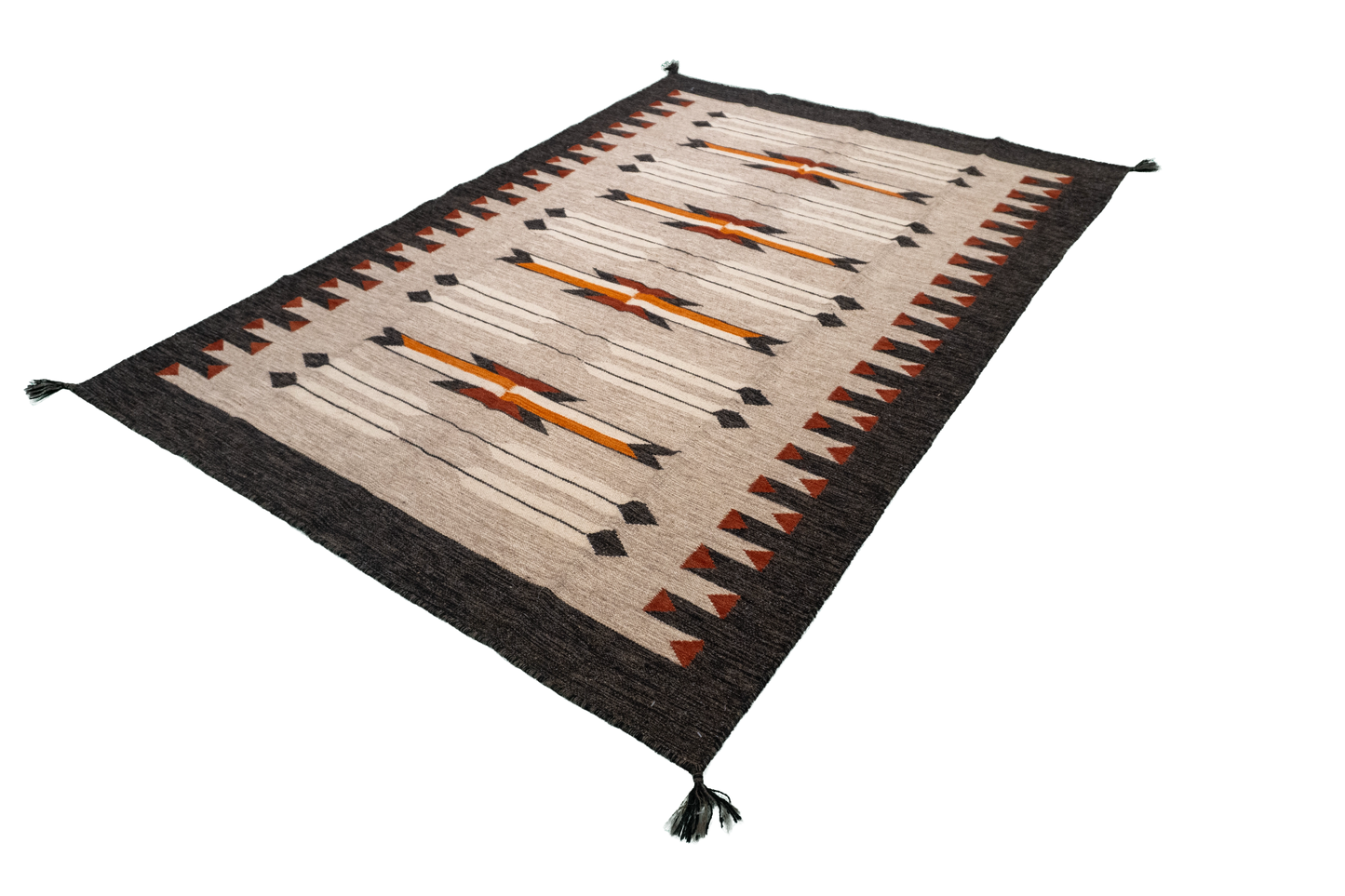 5 x 7 - Kilim Navajo Fine/Wool All Over Rectangle - Hand Knotted Rug — 66491