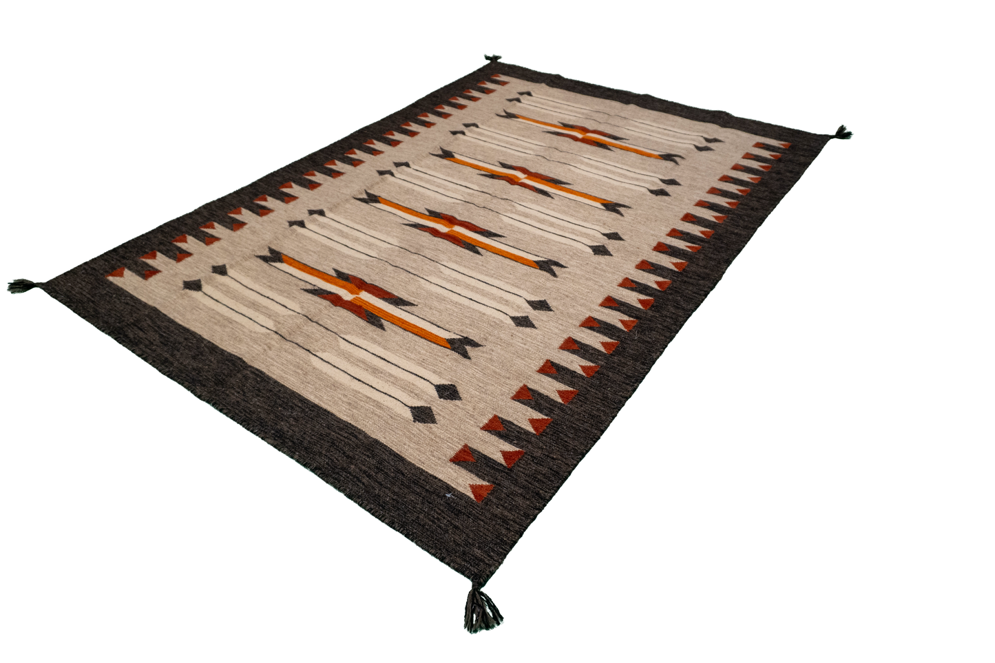 5 x 7 - Kilim Navajo Fine/Wool All Over Rectangle - Hand Knotted Rug — 66491