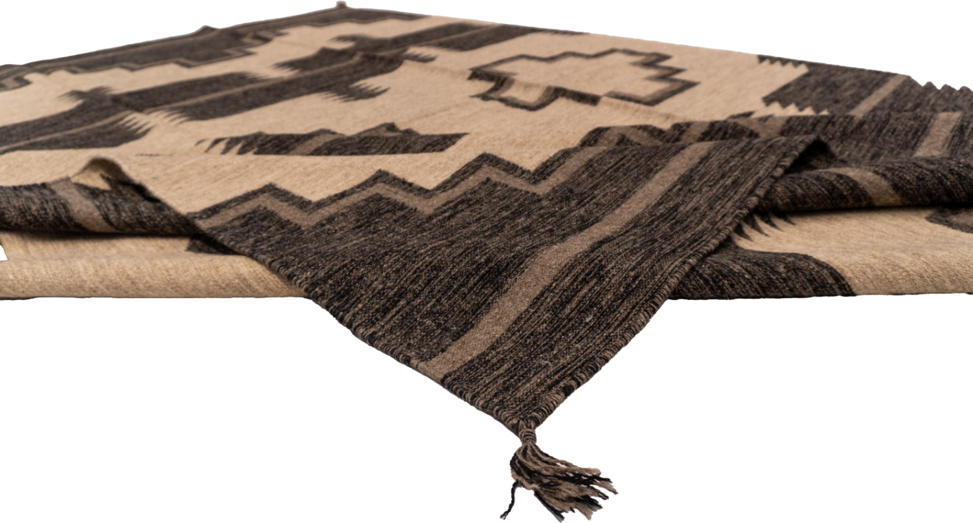 W 8 L 10 Kilim Navajo 100% Wool Hand-Woven All-Over Design - 66499