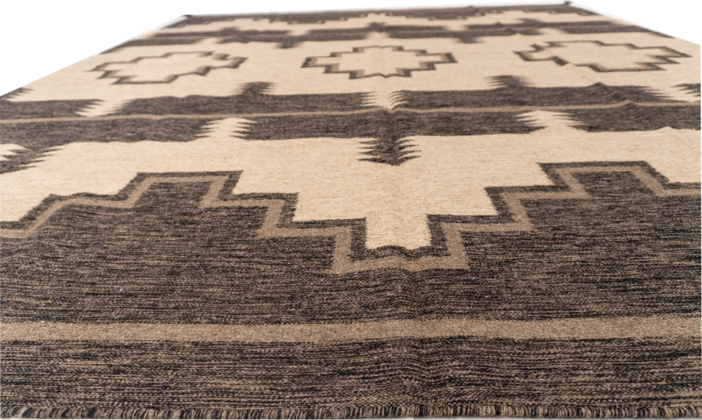 W 8 L 10 Kilim Navajo 100% Wool Hand-Woven All-Over Design - 66499