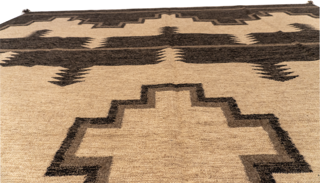 W 8 L 10 Kilim Navajo 100% Wool Hand-Woven All-Over Design - 66499
