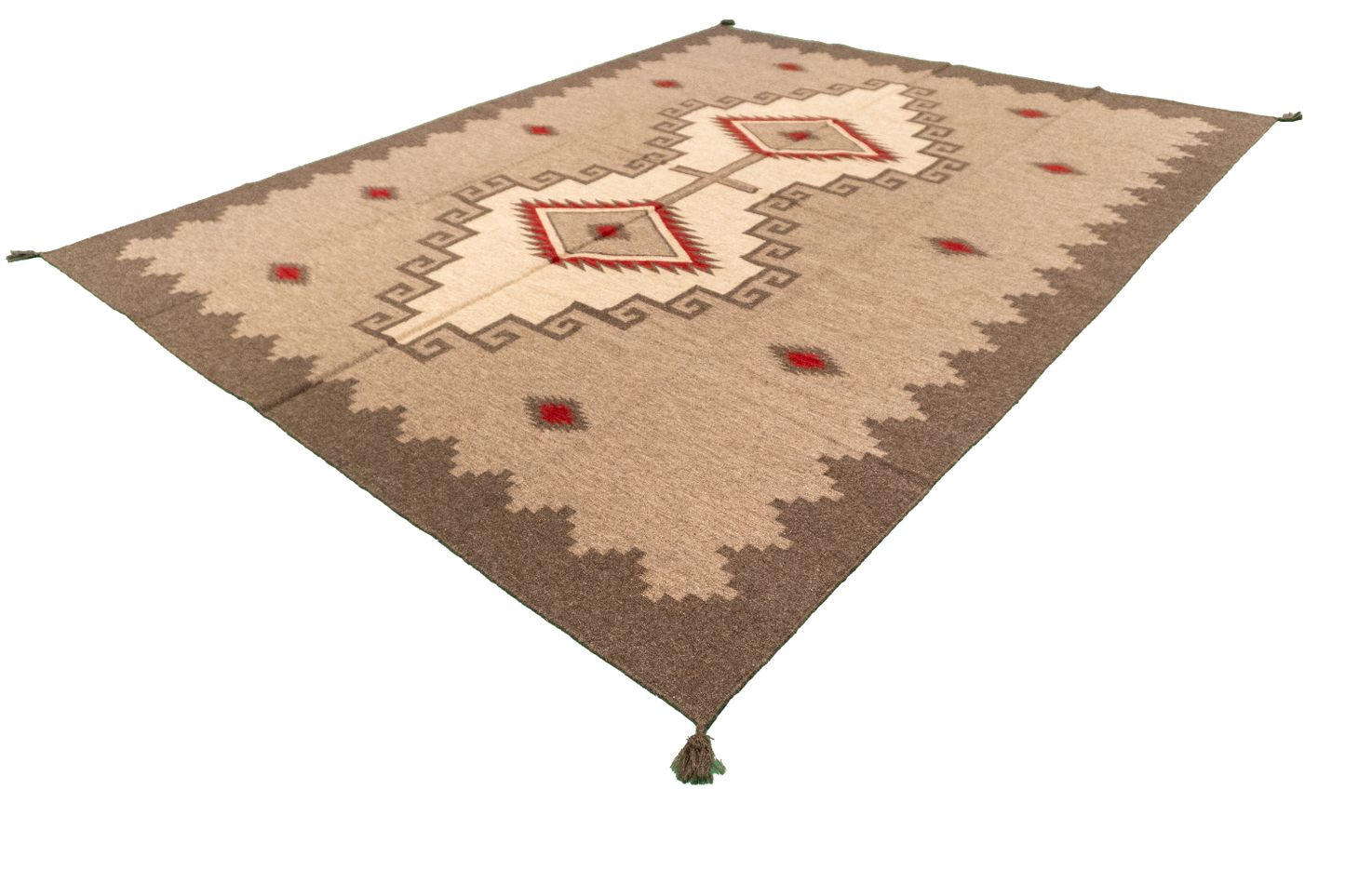 W 8 L 10 Kilim Navajo 100% Wool Hand-Woven All-Over Design - 66500