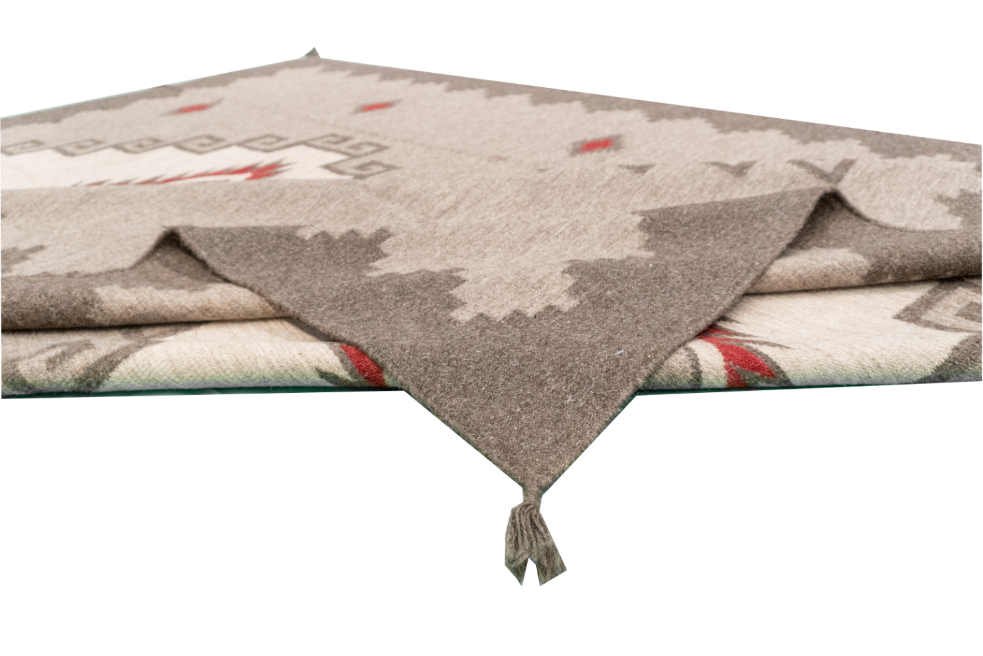W 8 L 10 Kilim Navajo 100% Wool Hand-Woven All-Over Design - 66500