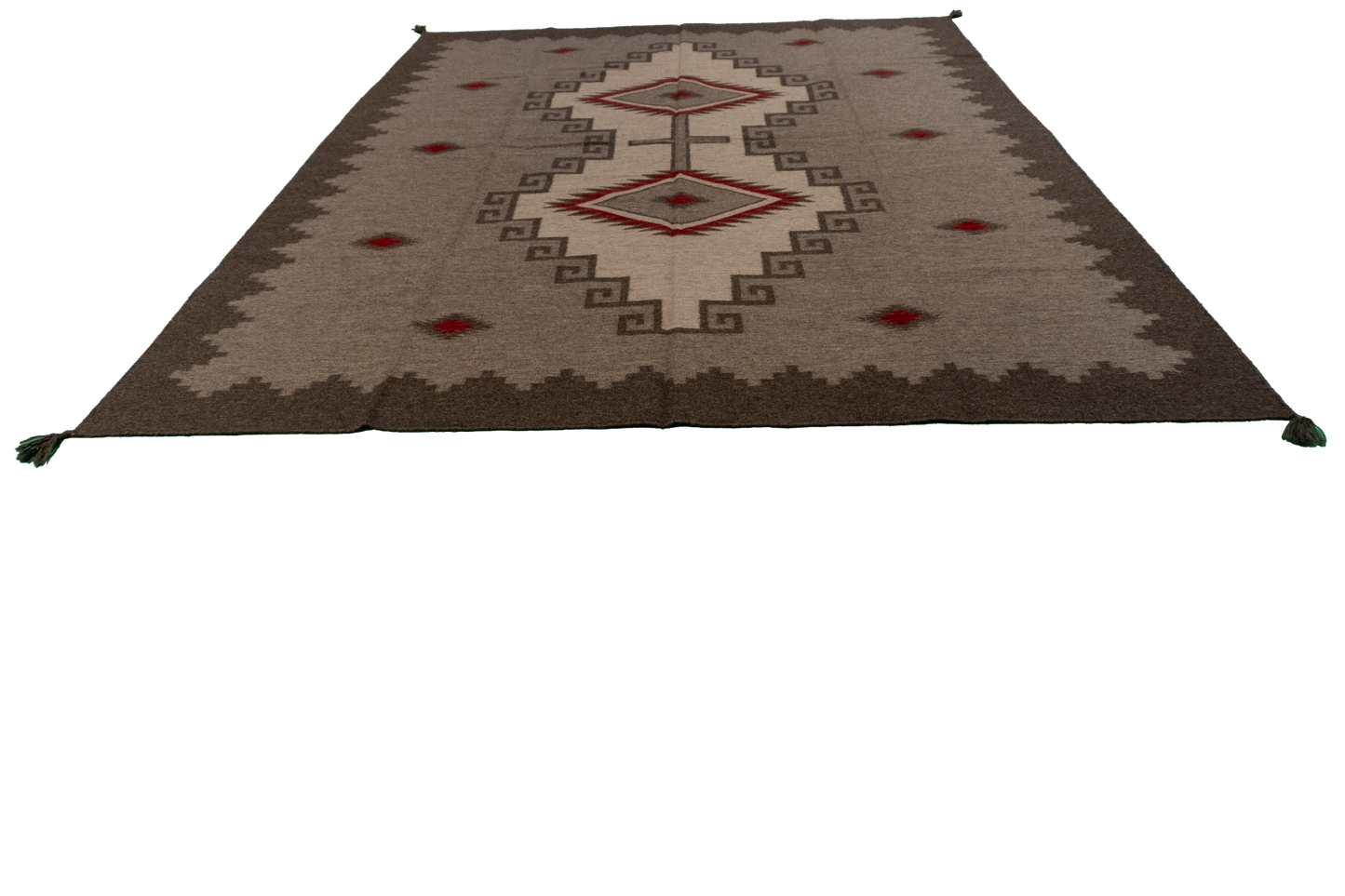 W 8 L 10 Kilim Navajo 100% Wool Hand-Woven All-Over Design - 66500