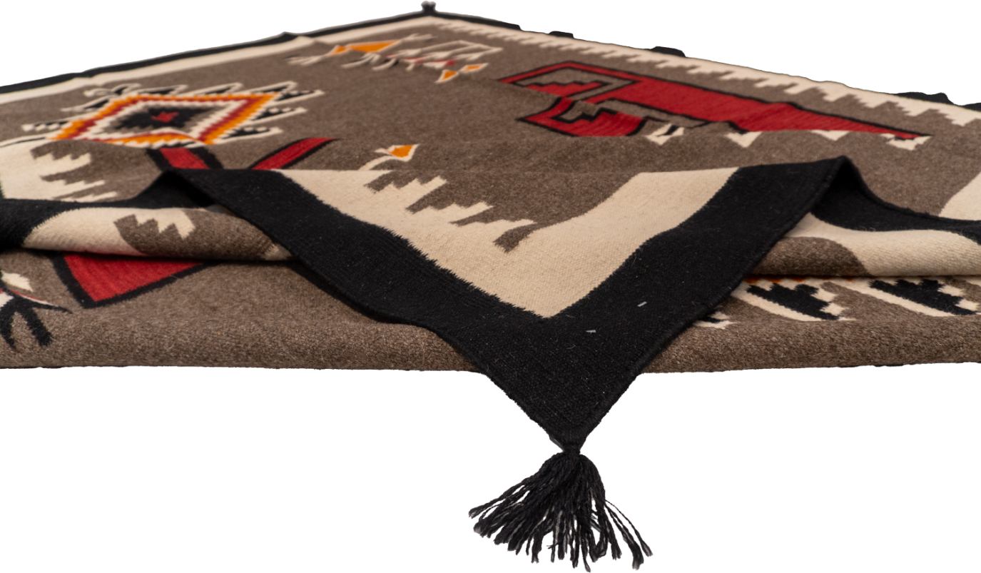 W 8 L 10 Kilim Navajo 100% Wool Hand-Woven All-Over Design - 66501