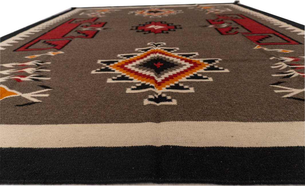 W 8 L 10 Kilim Navajo 100% Wool Hand-Woven All-Over Design - 66501