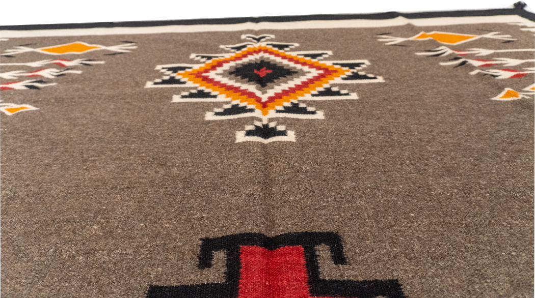 W 8 L 10 Kilim Navajo 100% Wool Hand-Woven All-Over Design - 66501
