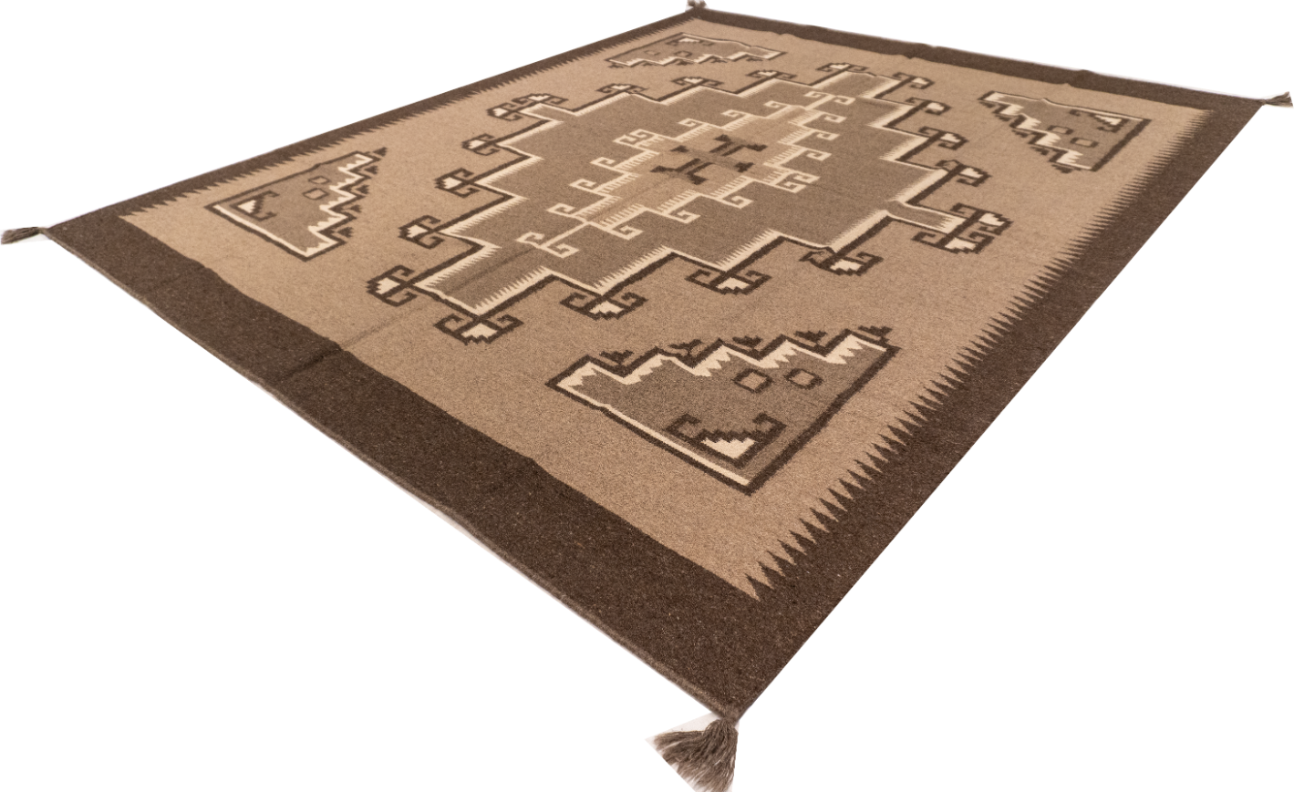 W 8 L 10  Kilim Navajo 100% Wool Hand-Woven All-Over Design - 66502