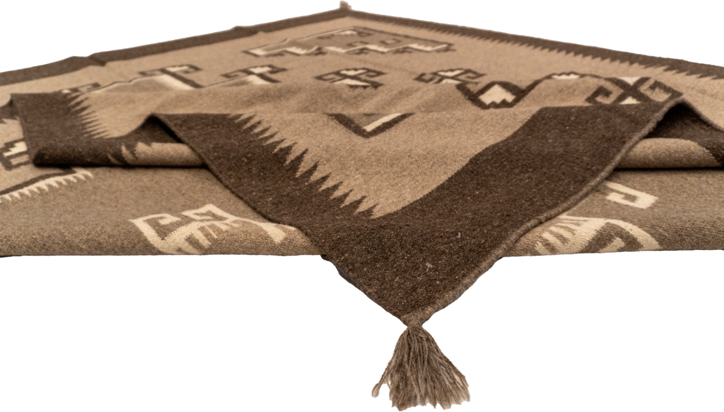 W 8 L 10  Kilim Navajo 100% Wool Hand-Woven All-Over Design - 66502