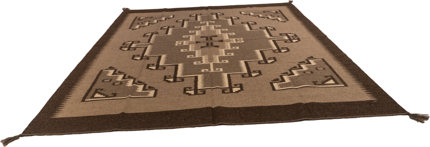 W 8 L 10  Kilim Navajo 100% Wool Hand-Woven All-Over Design - 66502