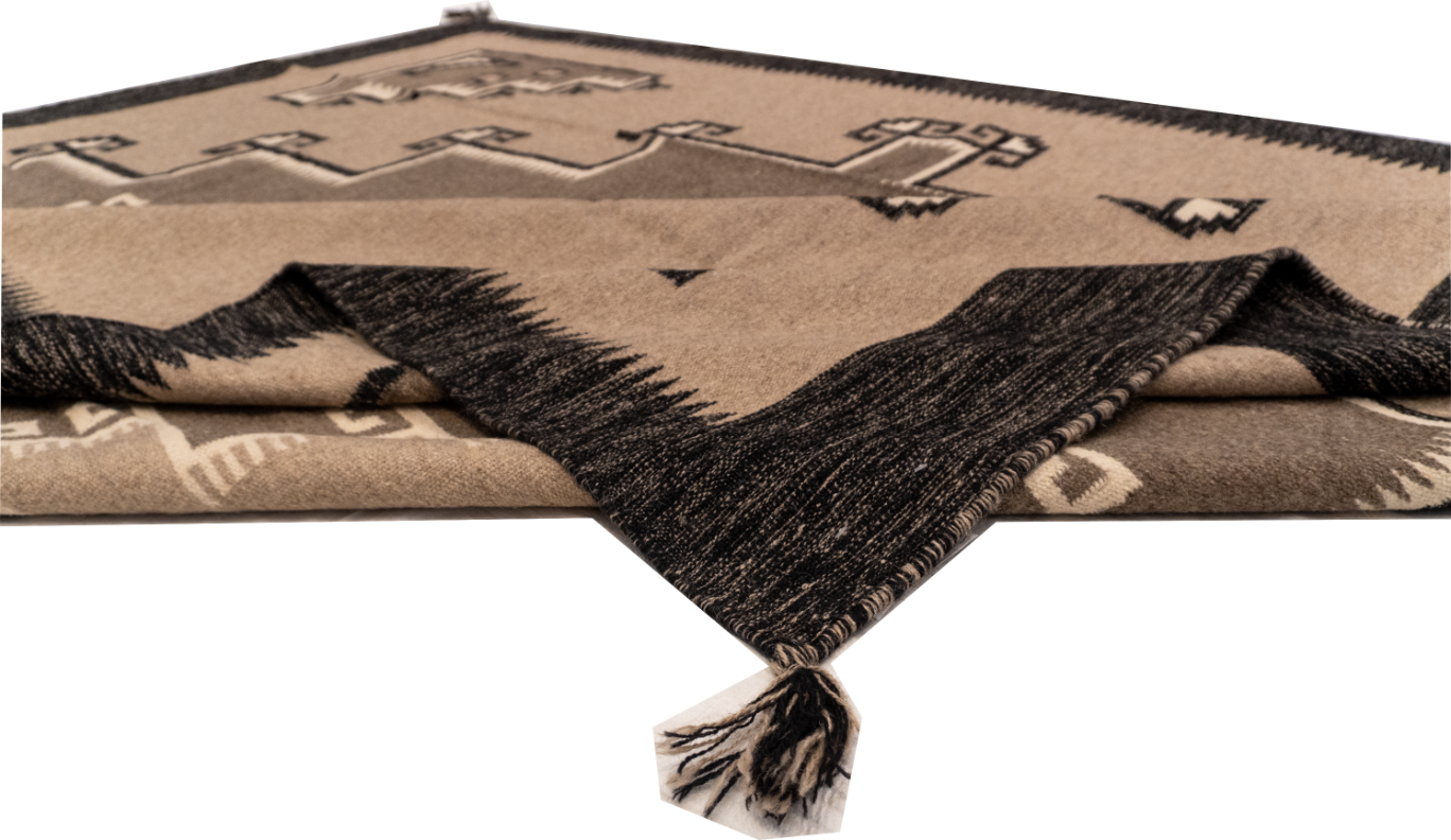 W 8 L 10 Kilim Navajo 100% Wool Hand-Woven All-Over Design - 66503