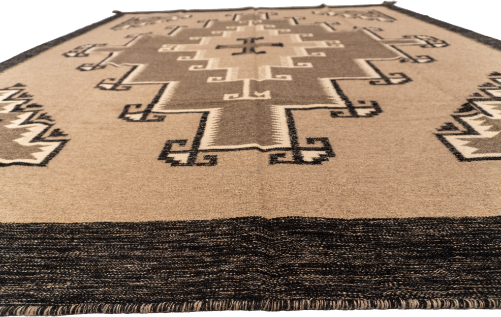 W 8 L 10 Kilim Navajo 100% Wool Hand-Woven All-Over Design - 66503