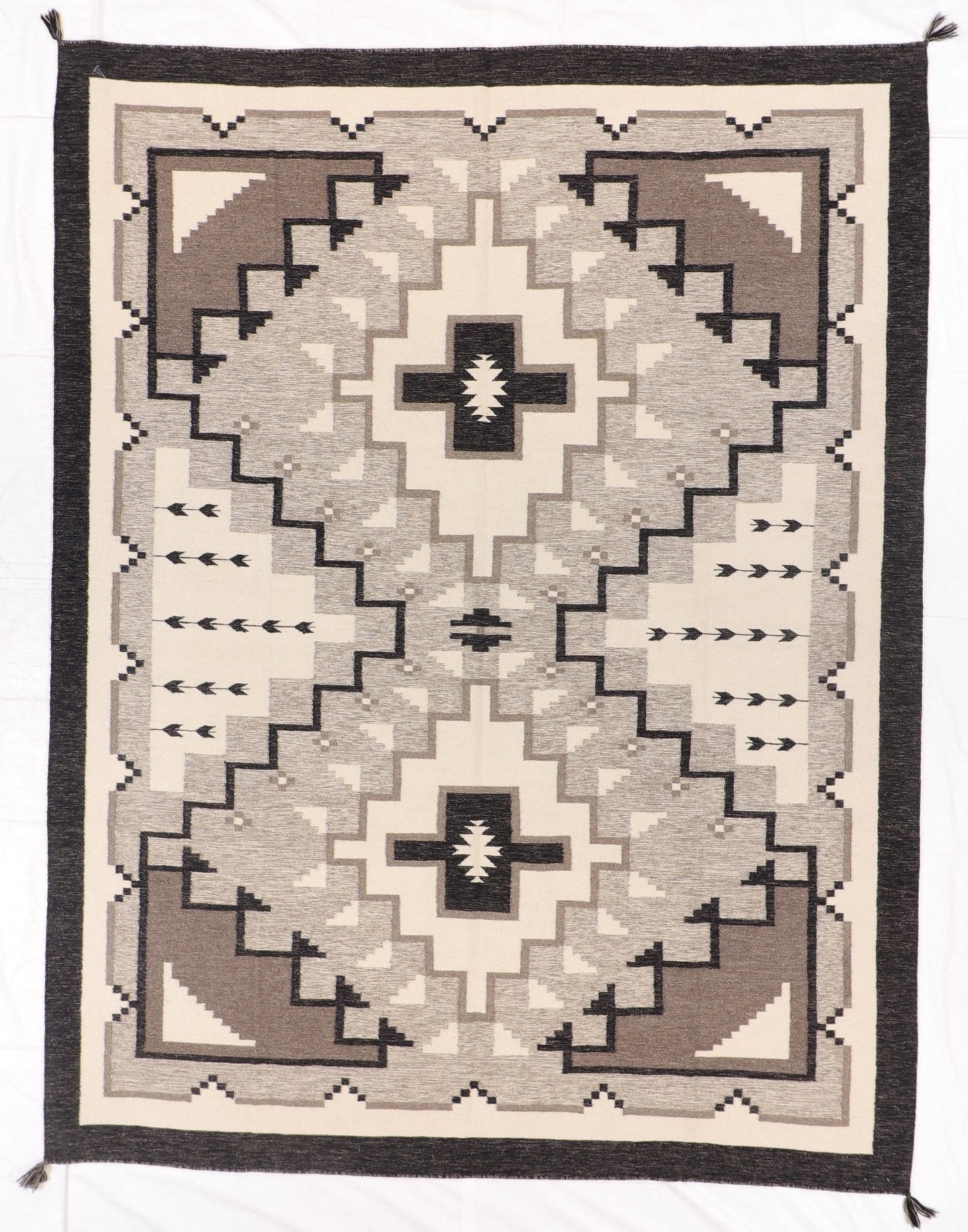 9 x 12 - Kilim Navajo Fine/Wool All Over Rectangle - Hand Knotted Rug — 66505