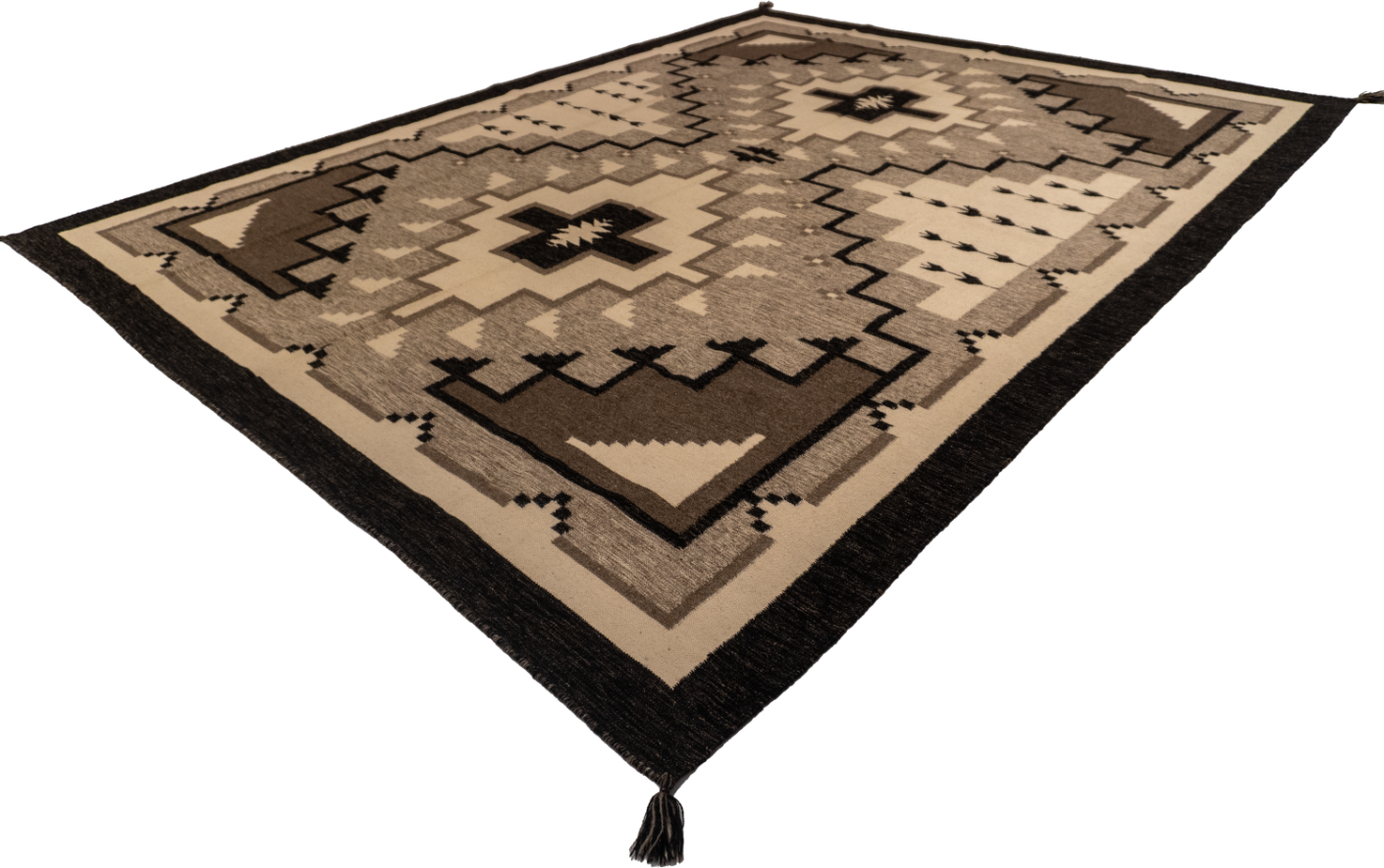 W 9 L12 Kilim Navajo 100% Wool Hand-Woven All-Over Design - 66505