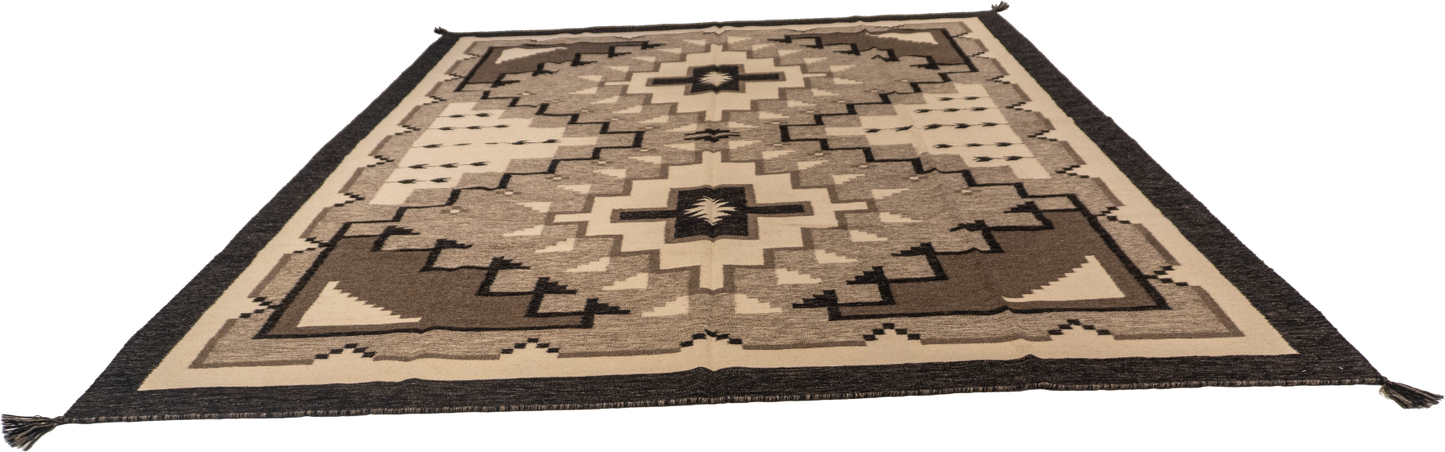 W 9 L12 Kilim Navajo 100% Wool Hand-Woven All-Over Design - 66505