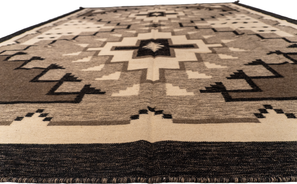 W 9 L12 Kilim Navajo 100% Wool Hand-Woven All-Over Design - 66505