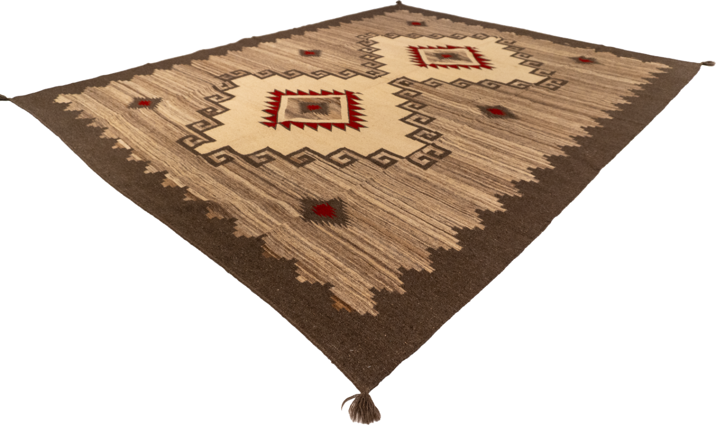 W 9 L 12 Kilim Navajo 100% Wool Hand-Woven All-Over Design - 66506