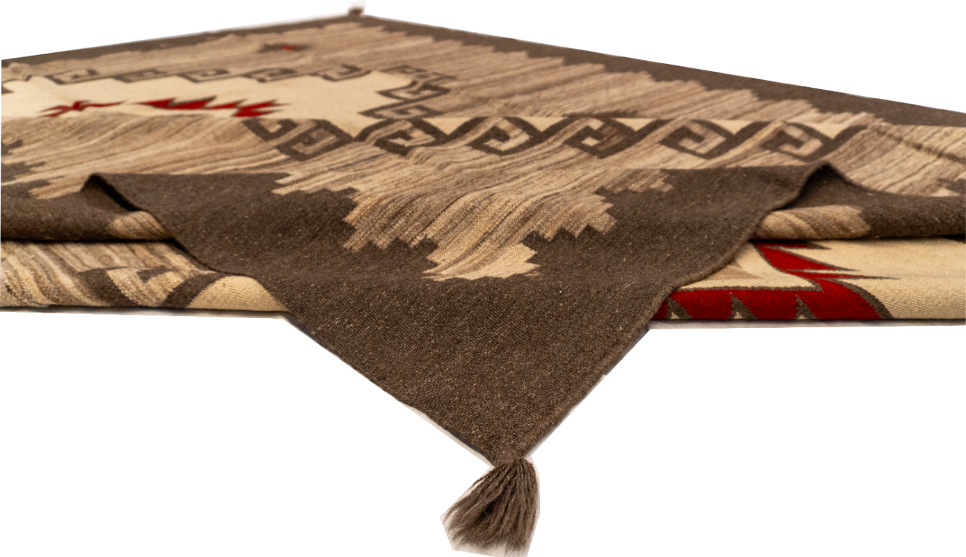 W 9 L 12 Kilim Navajo 100% Wool Hand-Woven All-Over Design - 66506
