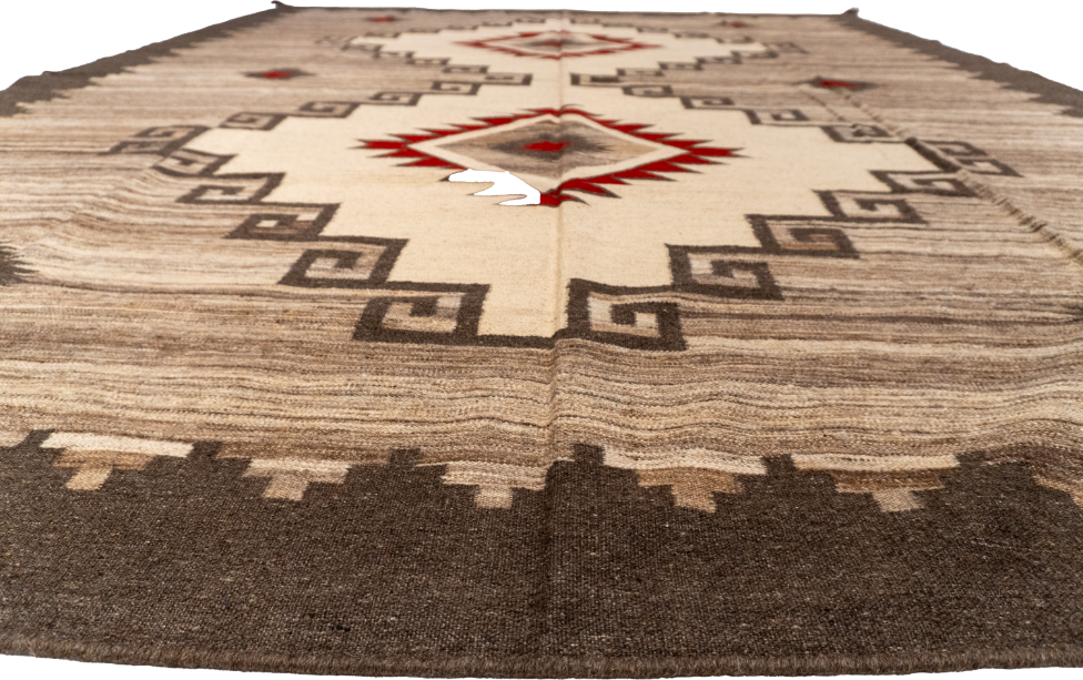W 9 L 12 Kilim Navajo 100% Wool Hand-Woven All-Over Design - 66506
