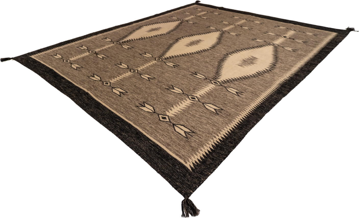 W 8 L 10 Kilim Navajo 100% Wool Hand-Woven All-Over Design - 66509