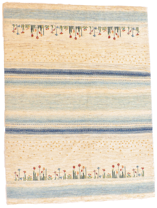 5′ × 6′8″ - Wool “Sky & Water” Garden • Pak-Persian Gabbeh - 66515