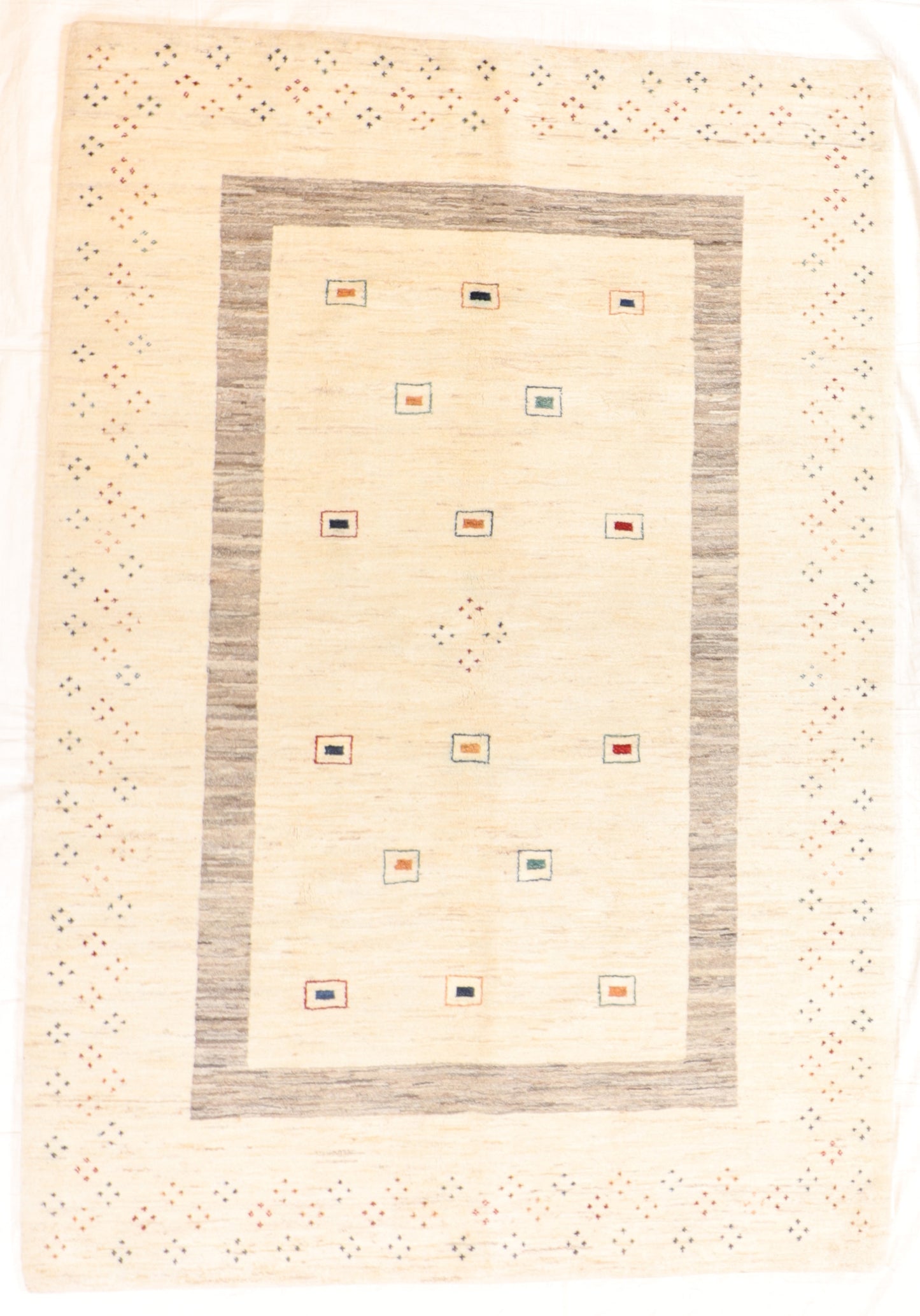 W 5.8 L 8.3 Gabbeh 100% Wool Handmade All Over Design - 66516