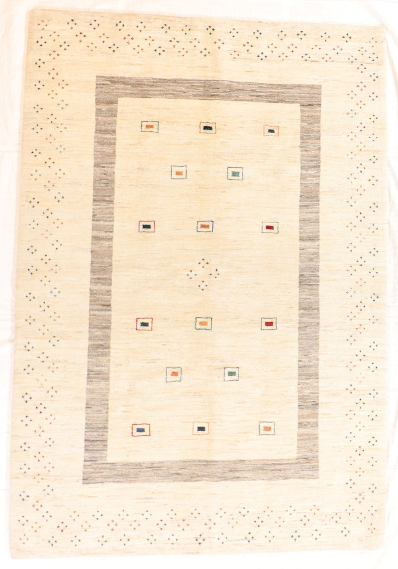 W 5.8 L 8.3 Gabbeh 100% Wool Handmade All Over Design - 66516