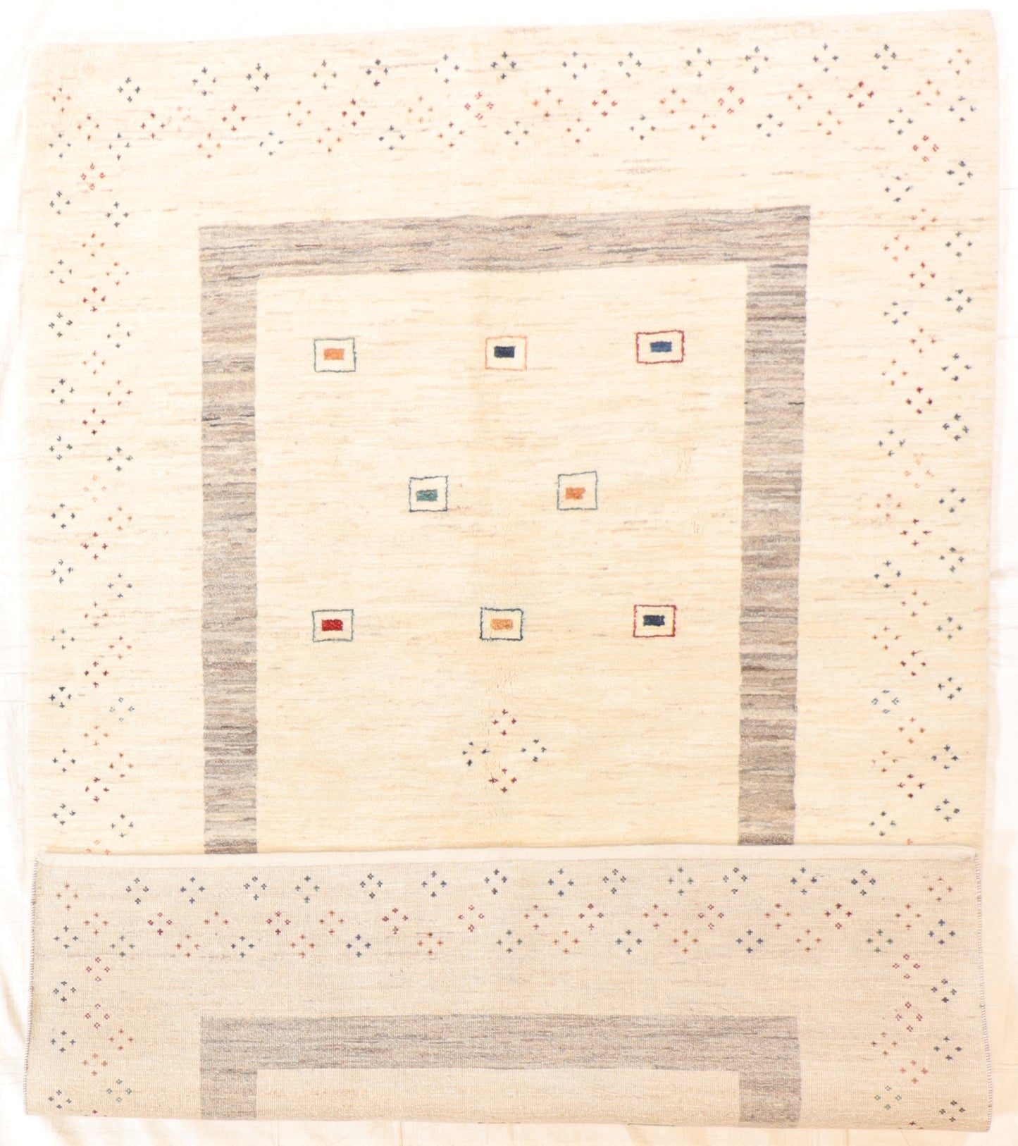 W 5.8 L 8.3 Gabbeh 100% Wool Handmade All Over Design - 66516